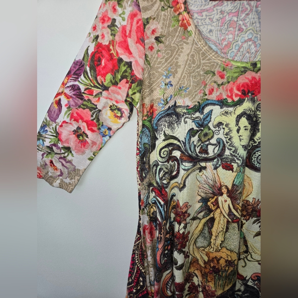 Y2K Fairy Queen Floral Tunic Handkerchief Dress Made in LA - Picture 5 of 12
